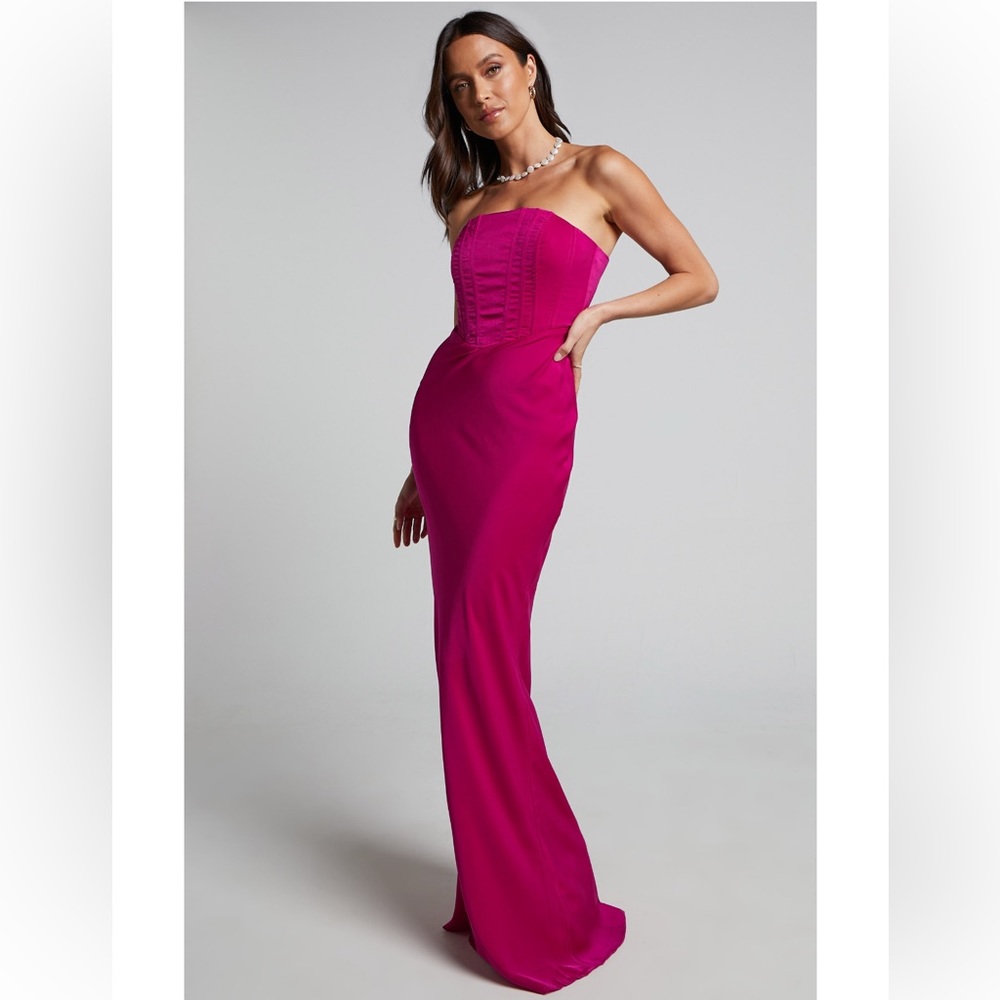 Showpo strapless Maxi corset dress Fuchsia